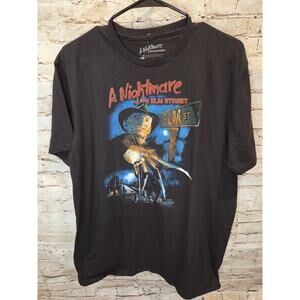 Size L - A NIghtmare on Elm Street Freddy Krueger Graphic T-Shirt Black